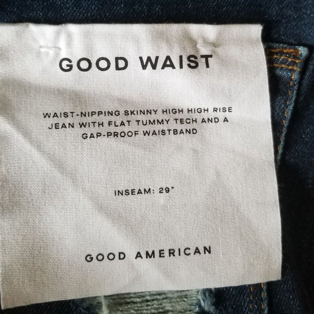 Good American Good Waist Chewed Back Pockets Jeans - Picture 6 of 16